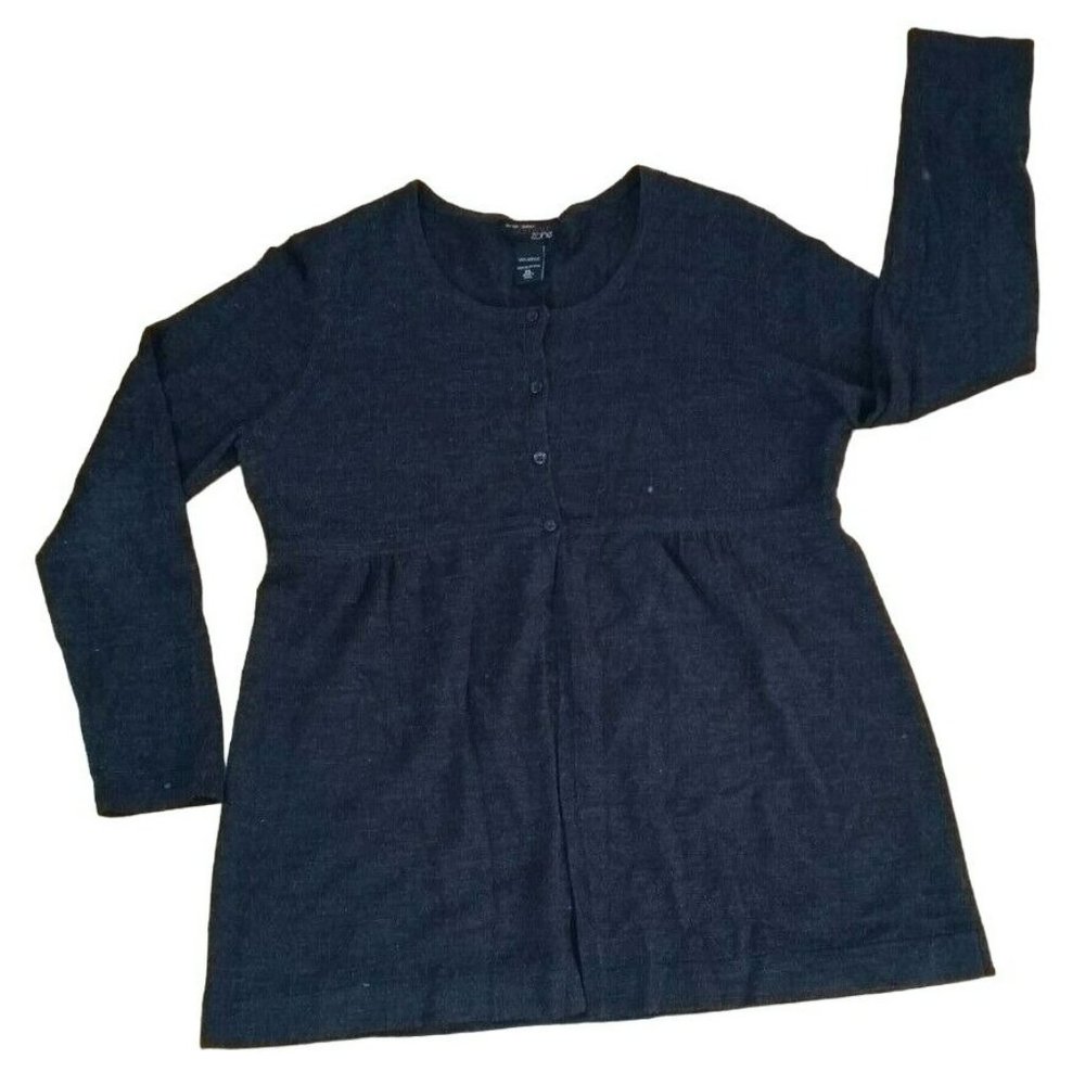 New York & Co Black charcoal cardigan sweater XL long sleeve button front